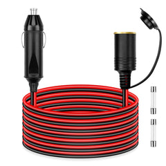 ALITOVE 12AWG cigarette-lighter extension cord 12ft extends power to distant car devices.