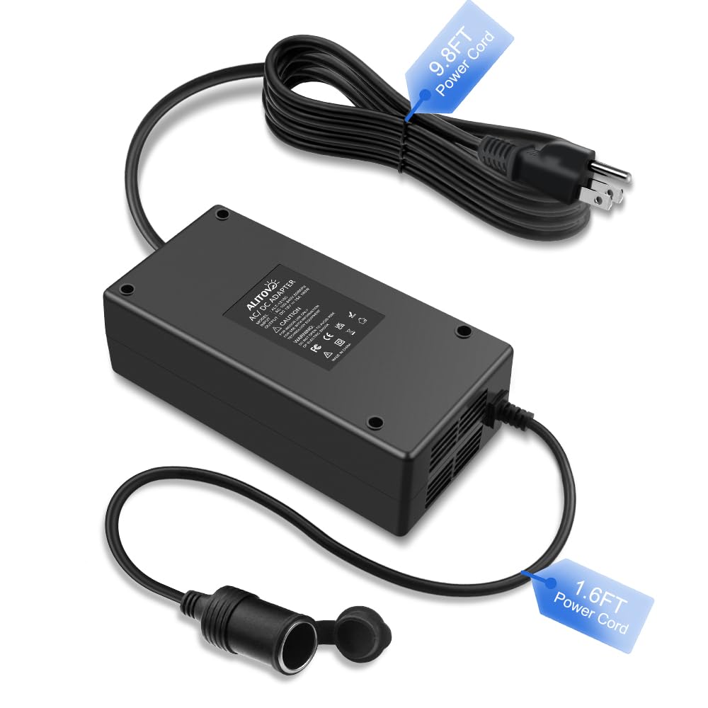 ALITOVE AC-DC converter front view, compact power source for car devices
