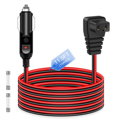 ALITOVE car fridge power cord side view showing flexible reach.