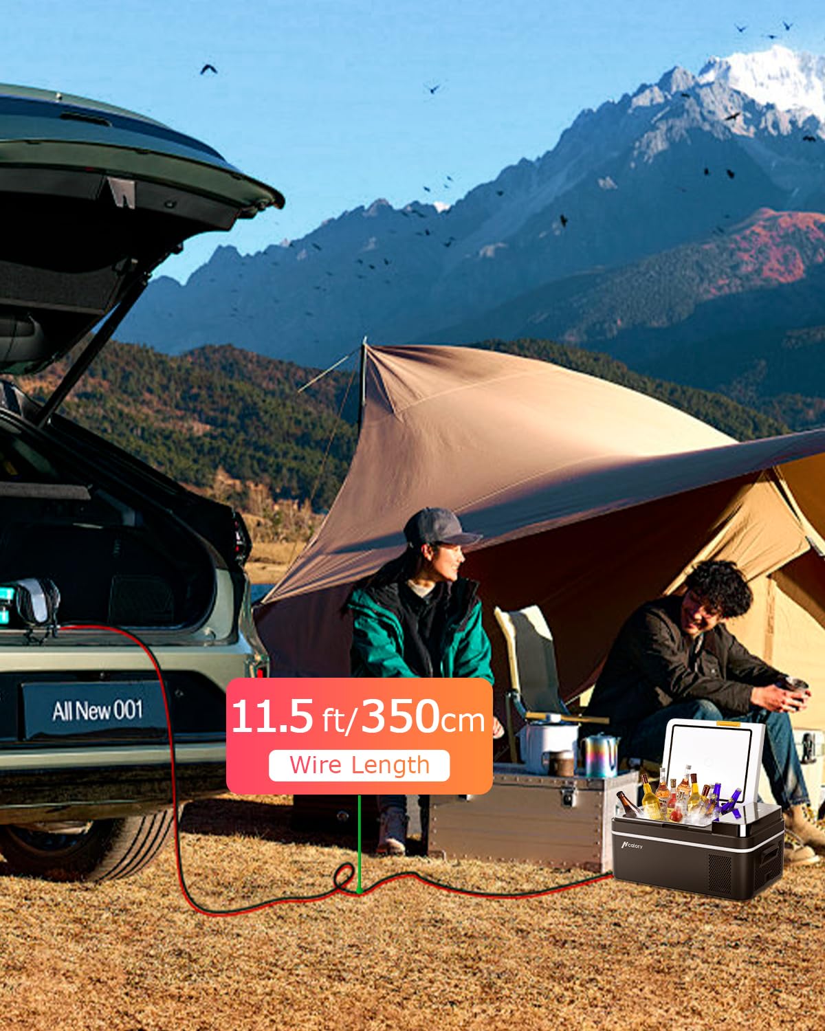 ALITOVE car fridge cord compatible with multiple models.