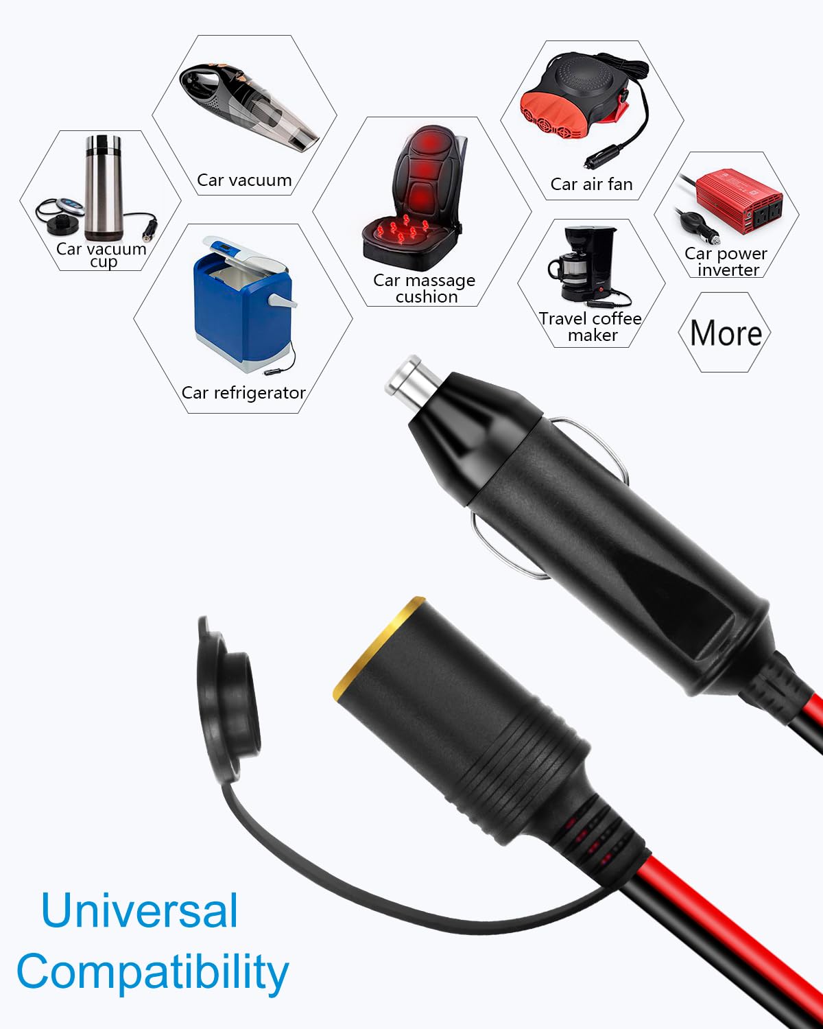 ALITOVE long extension cord extends reach to run car devices.