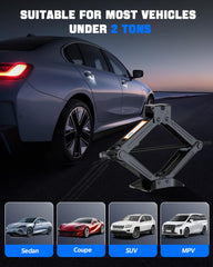 ALIXUEQIN car jack kit built with cold-rolled steel and enlarged base for stability.