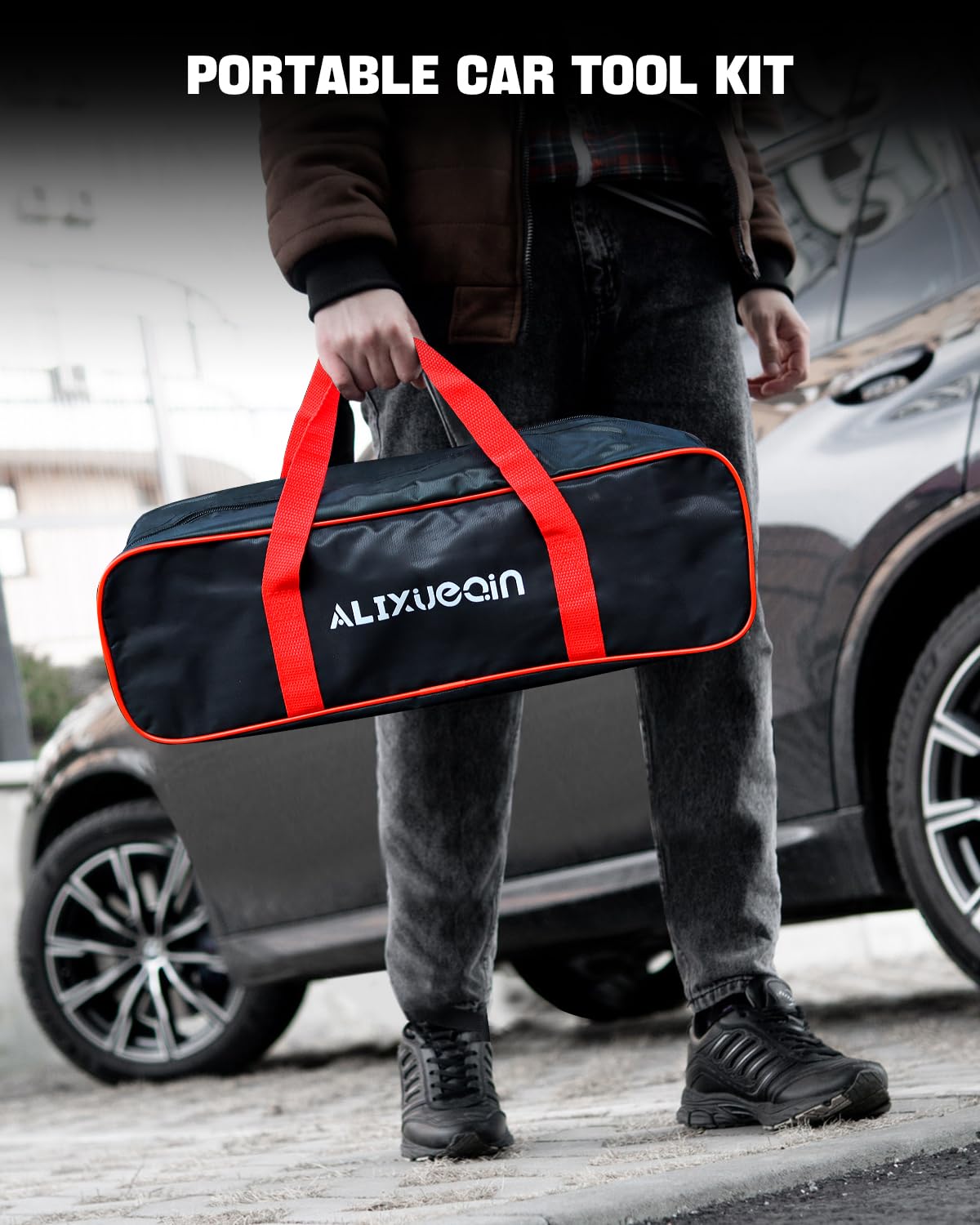 ALIXUEQIN car jack kit gloves protect hands during maintenance.