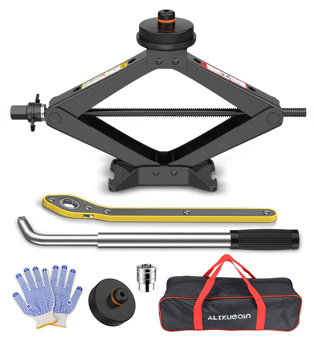 ALIXUEQIN Tesla 2.5-ton scissor jack ready for safe lifting.