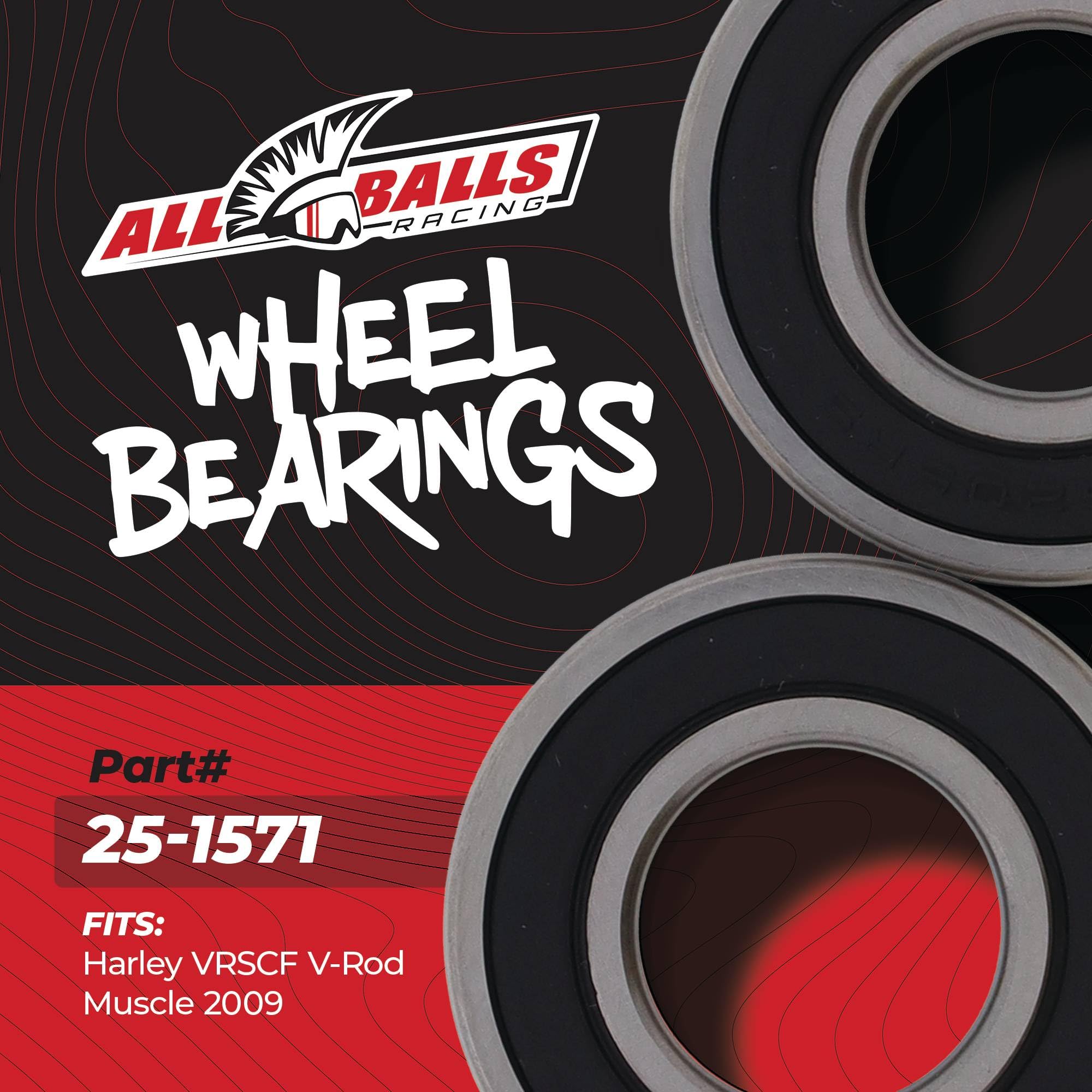 All Balls Racing 25-1571 grease cartridge included for smooth operation.