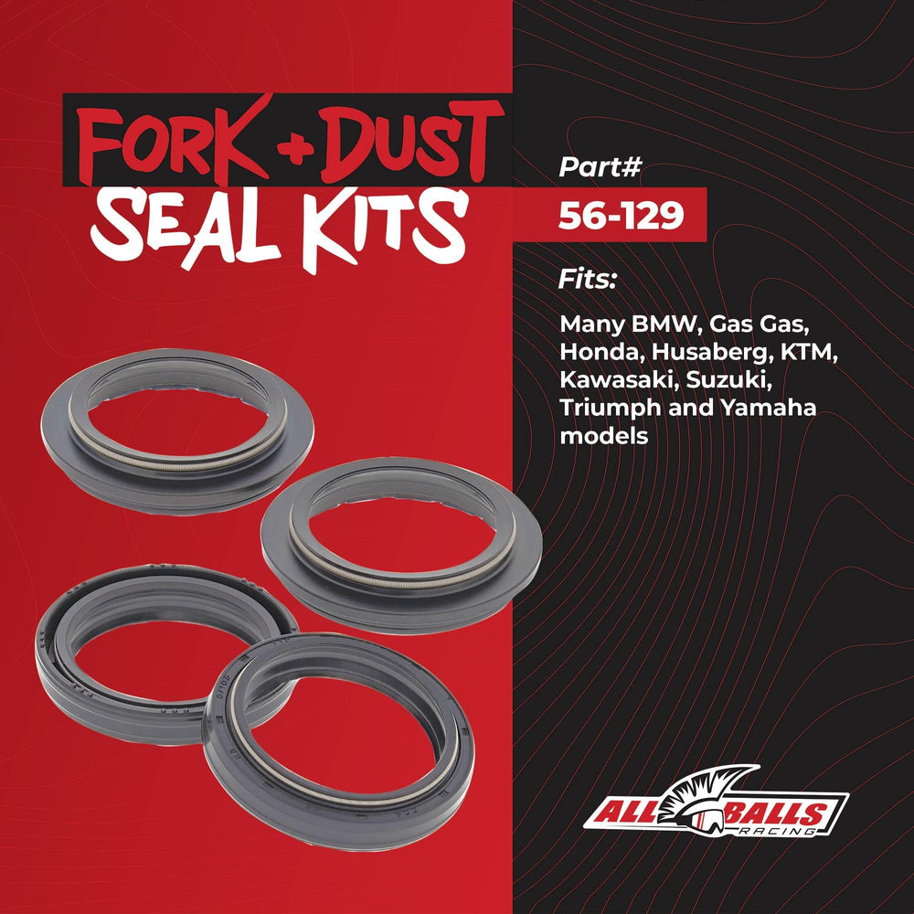 All Balls Racing 56-129 dust seals for Honda, Kawasaki, Suzuki, Yamaha, improved sealing