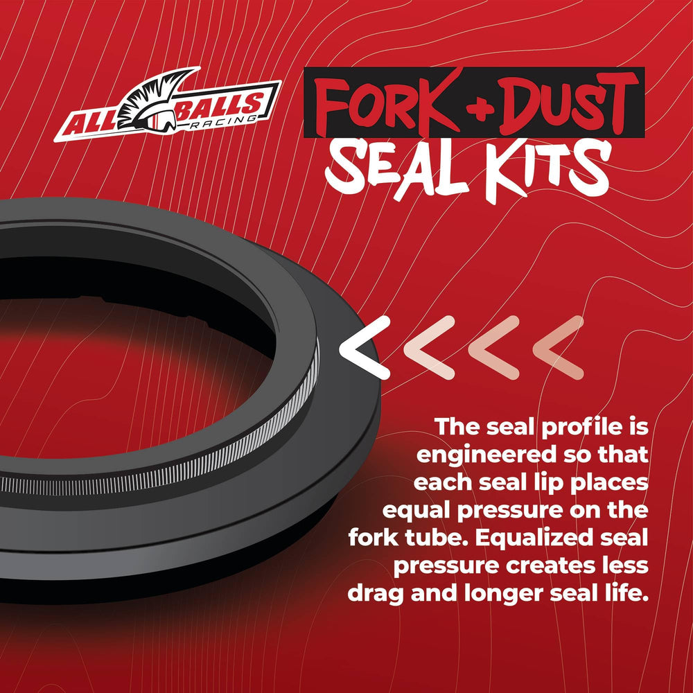 All Balls Racing 56-129 OEM-spec fork seals ensure precise fit and longevity