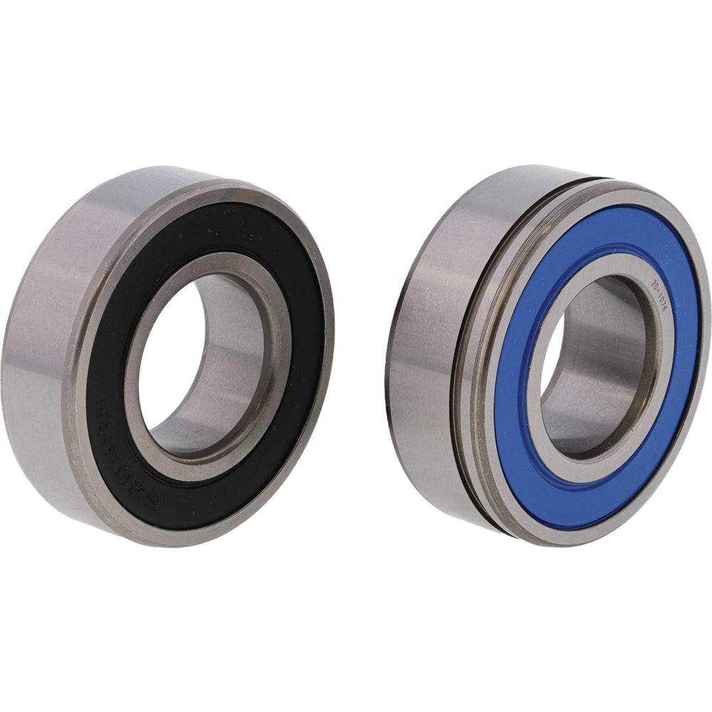 All Balls Racing front wheel bearing kit laid out for Harley ABS compatibility.