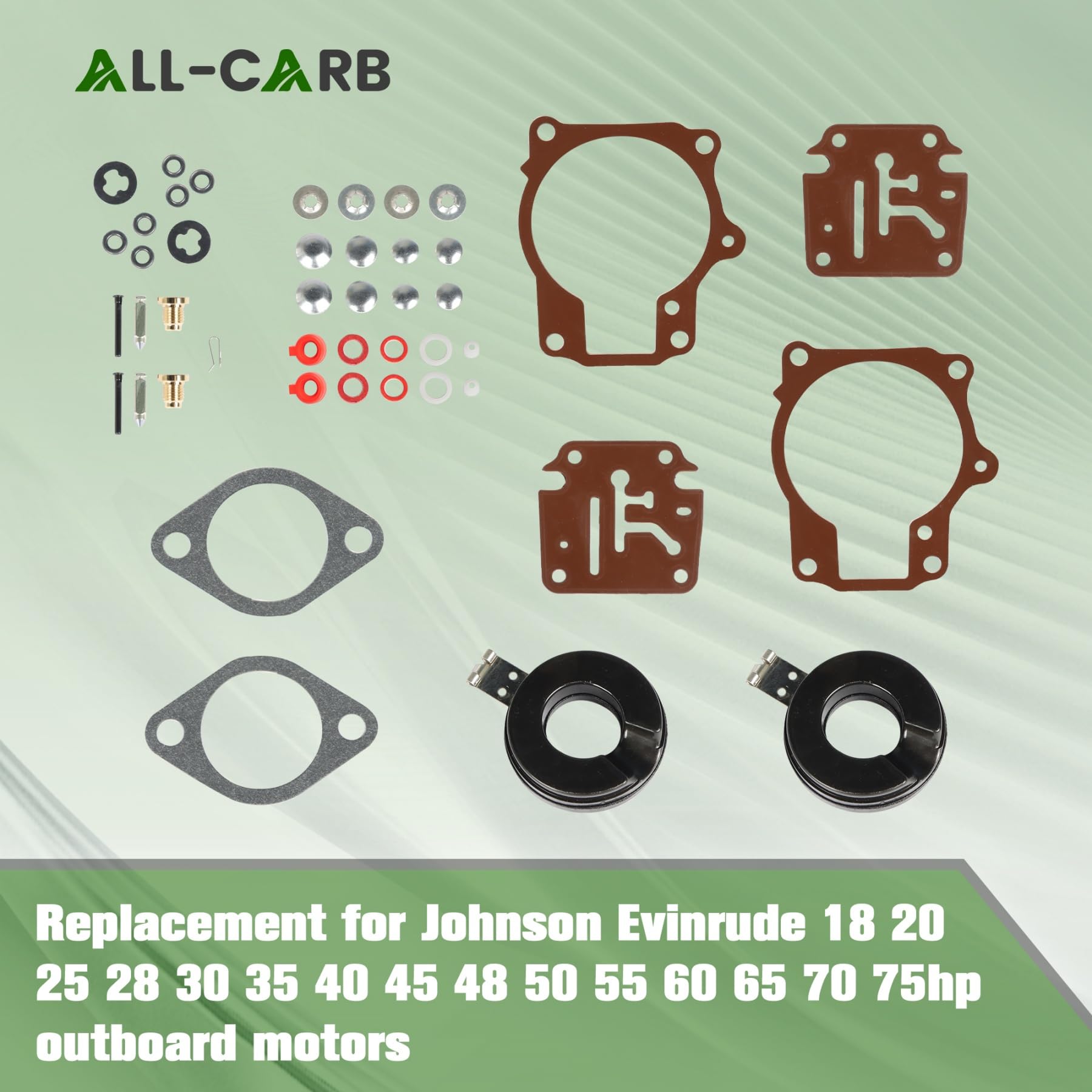 ALL-CARB float replacement detail for Johnson Evinrude carb kit, supporting steady fuel delivery.