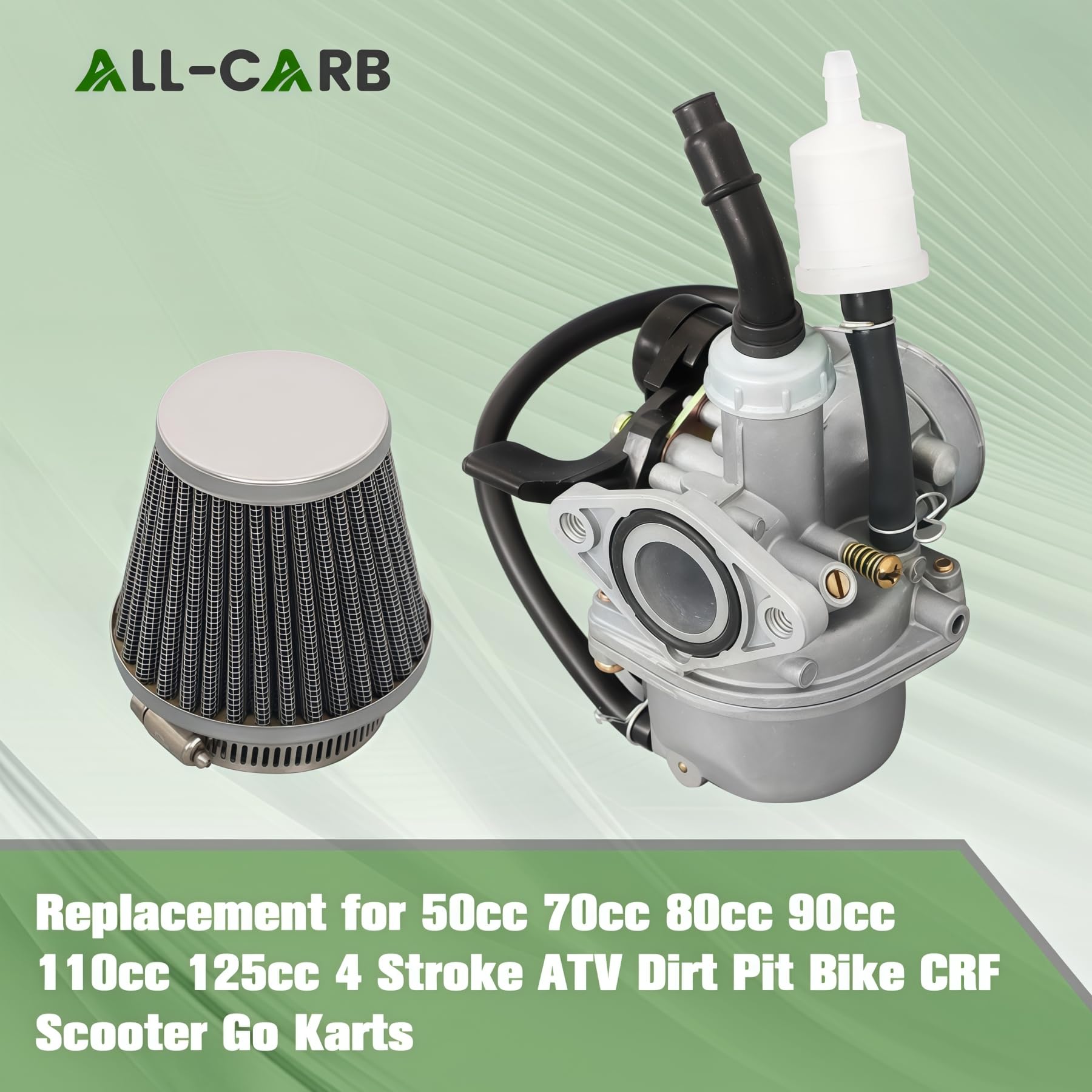 ALL-CARB PZ19 compatibility guide helps select the right carb for various 50cc–125cc models
