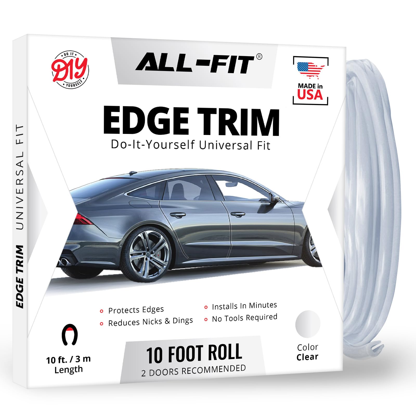 All-Fit Automotive car door edge protector shields against scratches during daily parking.