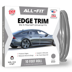 All-Fit Automotive door edge protector silver 10ft shields car edges from scratches.