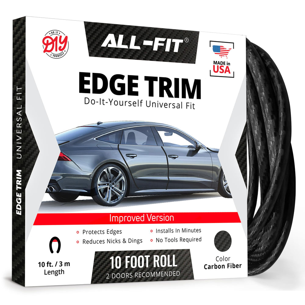 All-Fit Automotive edge protector roll carbon fiber demonstrates durable door edge protection.