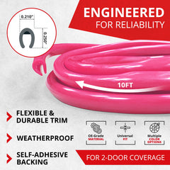 All-Fit Automotive flexible pink edge guard following a car door contour