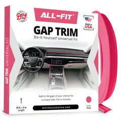 All-Fit Automotive gap filler 10 ft pink trim on dashboard for a seamless look.
