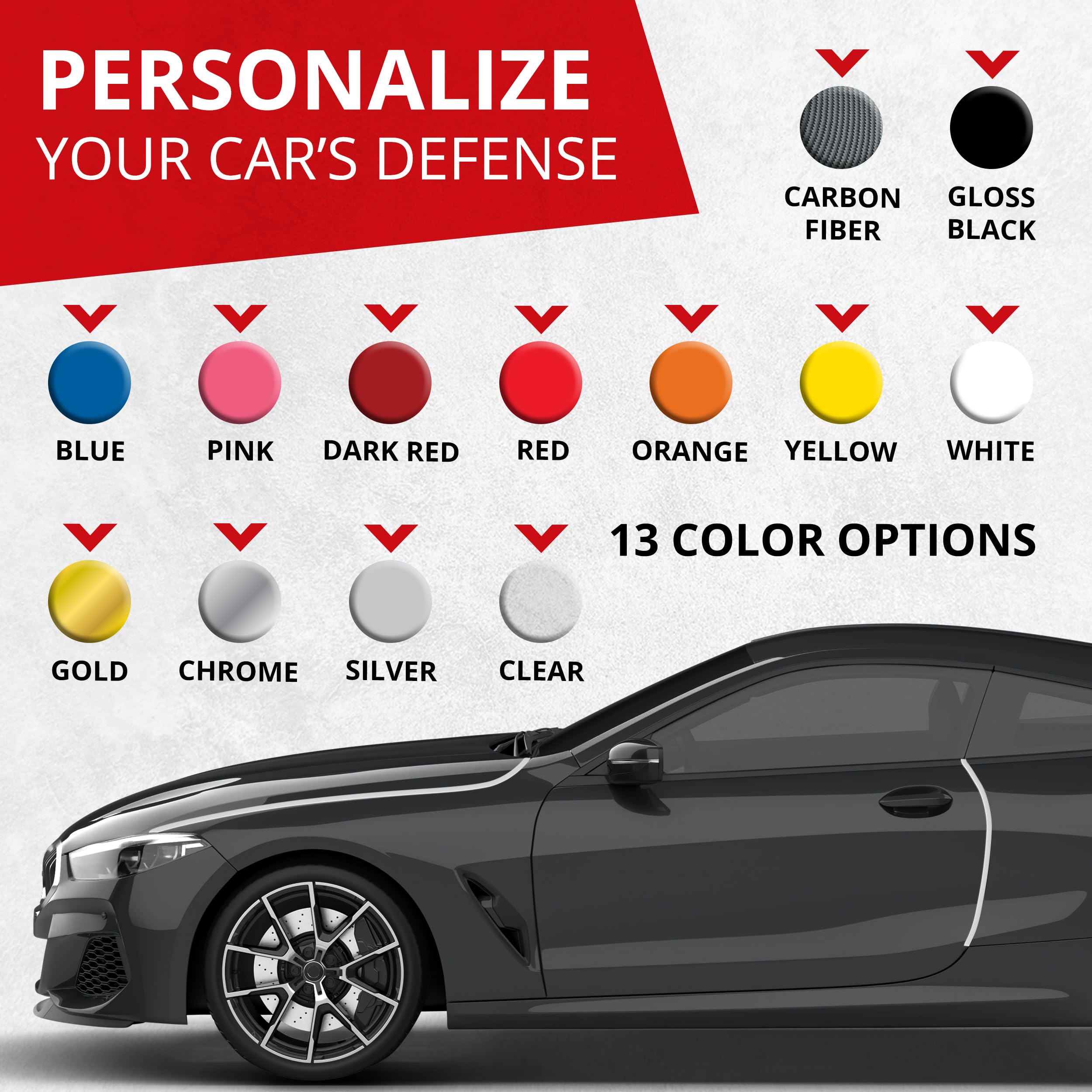 All-Fit Automotive white edge trim adds clean styling and protection