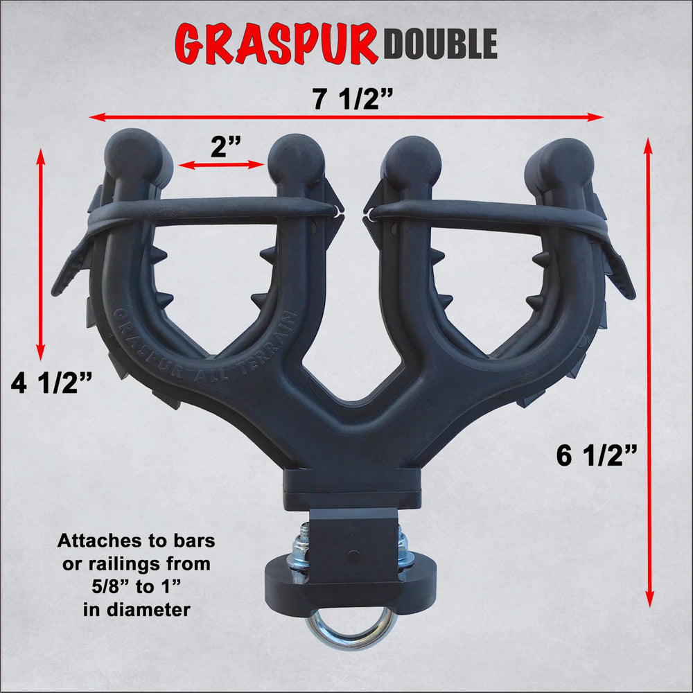 All Rite Graspur ATV2 fits bars from 5/8 to 1 inch in diameter.