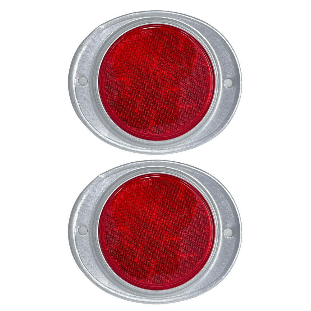 All Star Truck Parts amber red 3-inch round reflector for enhanced daytime and night visibility.