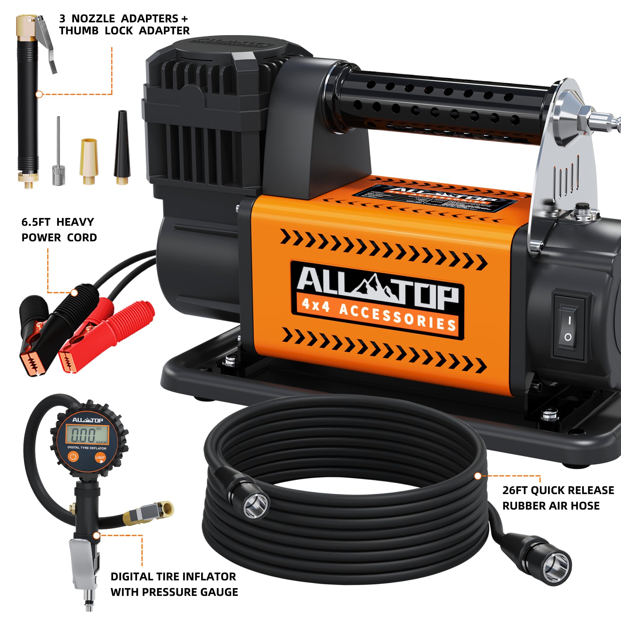 ALL-TOP air compressor hollow metal shell withstands rugged conditions.