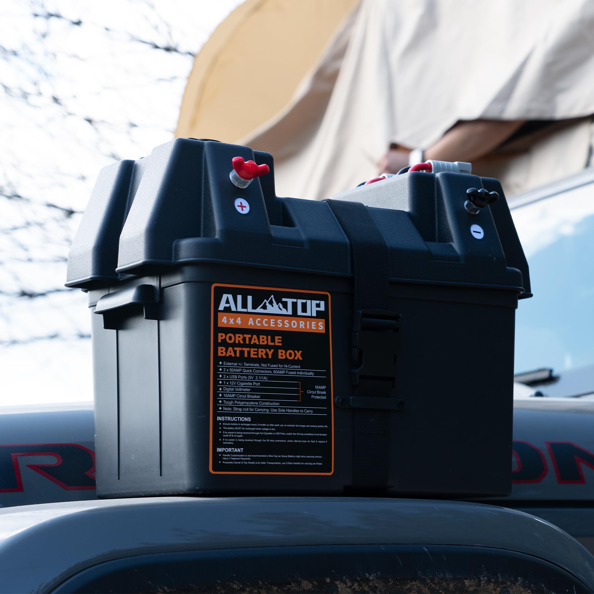 ALL-TOP Battery Box on boat setup with trolling motor