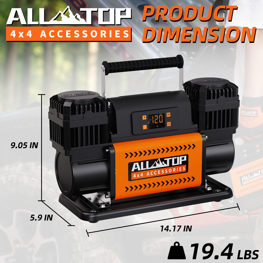 ALL-TOP preset-pressure-control-display shows target PSI and helps avoid over-inflation.