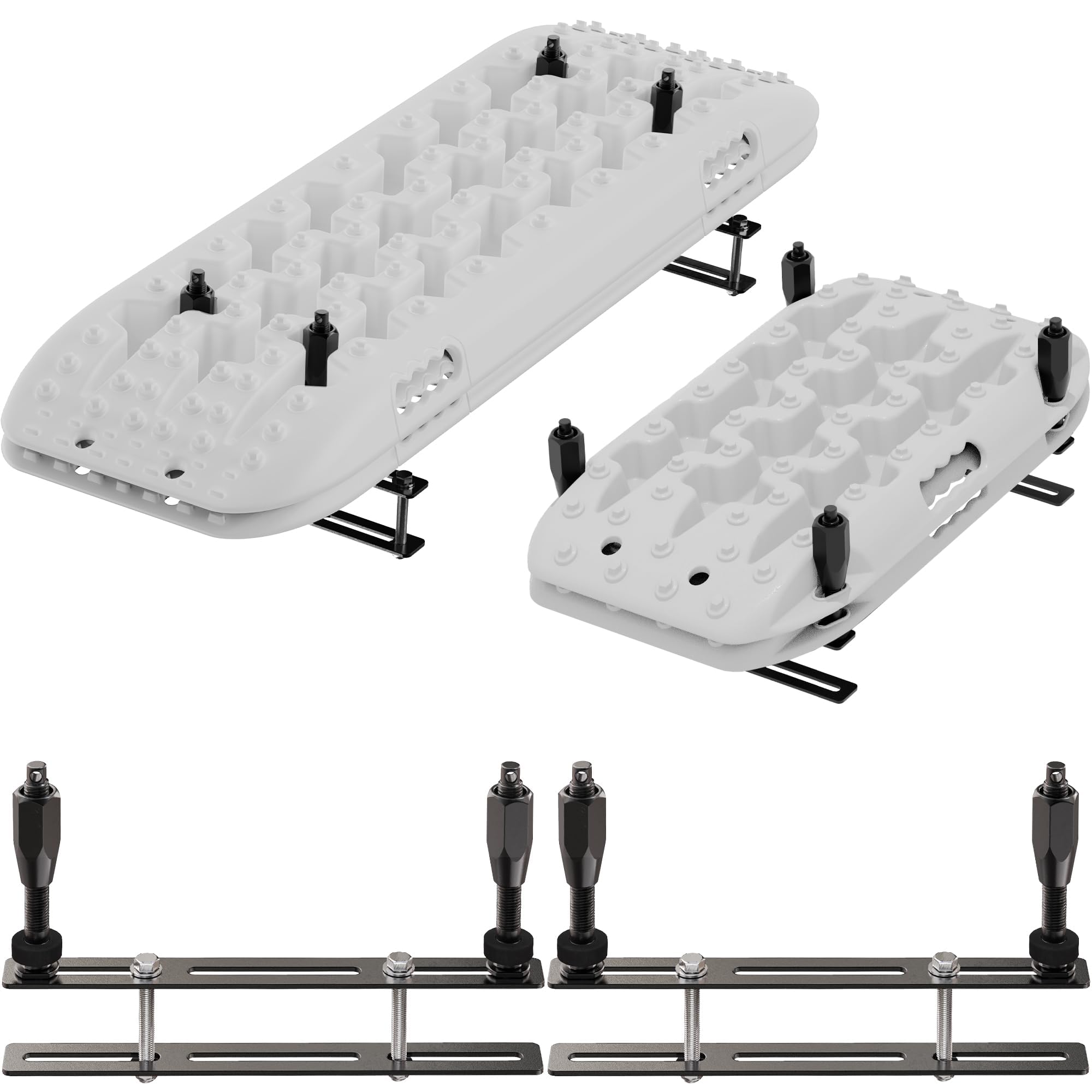 ALL-TOP Recovery Board Mount Kit side view on a roof rack, secure mounting versatility.