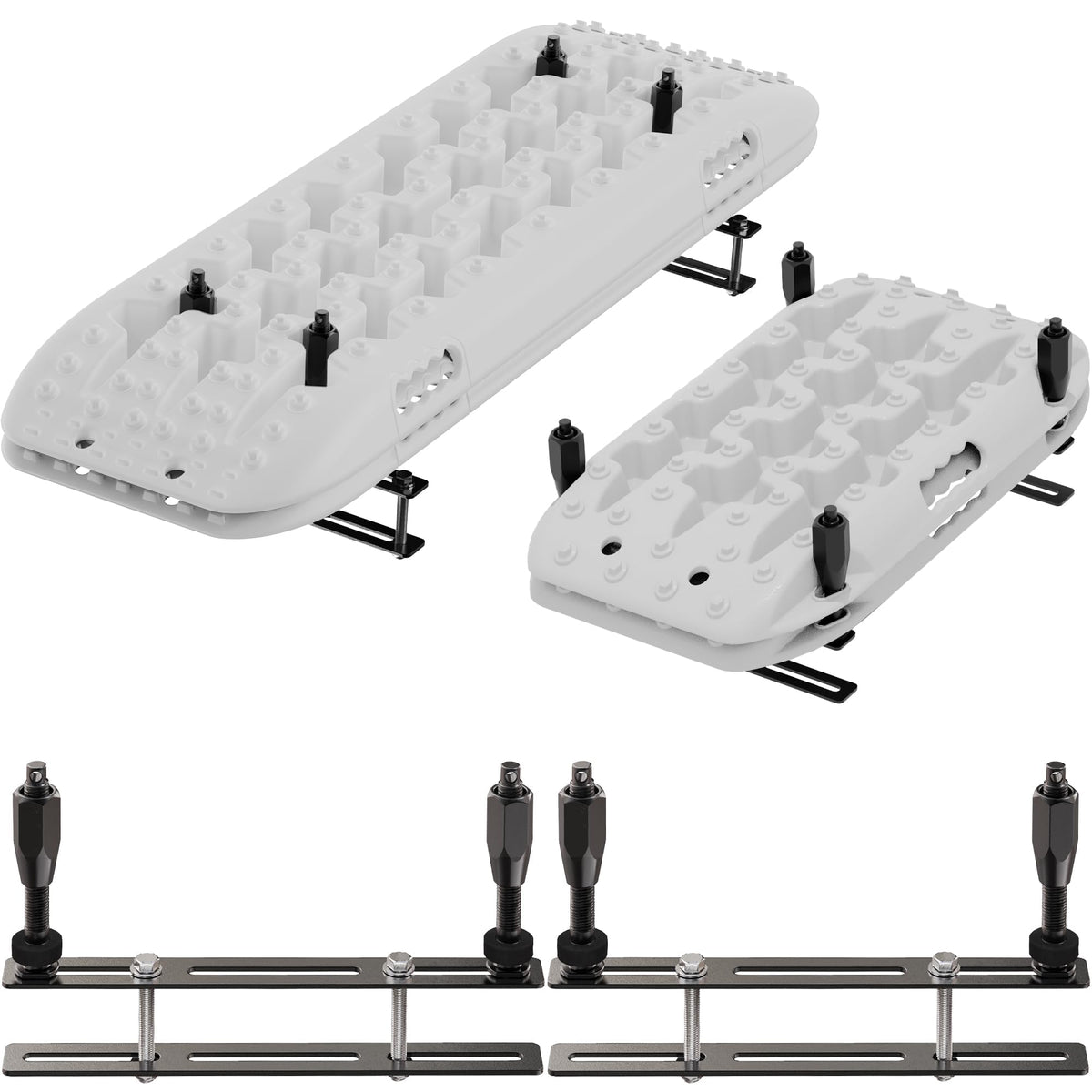 ALL-TOP Recovery Board Mount Kit side view on a roof rack, secure mounting versatility.