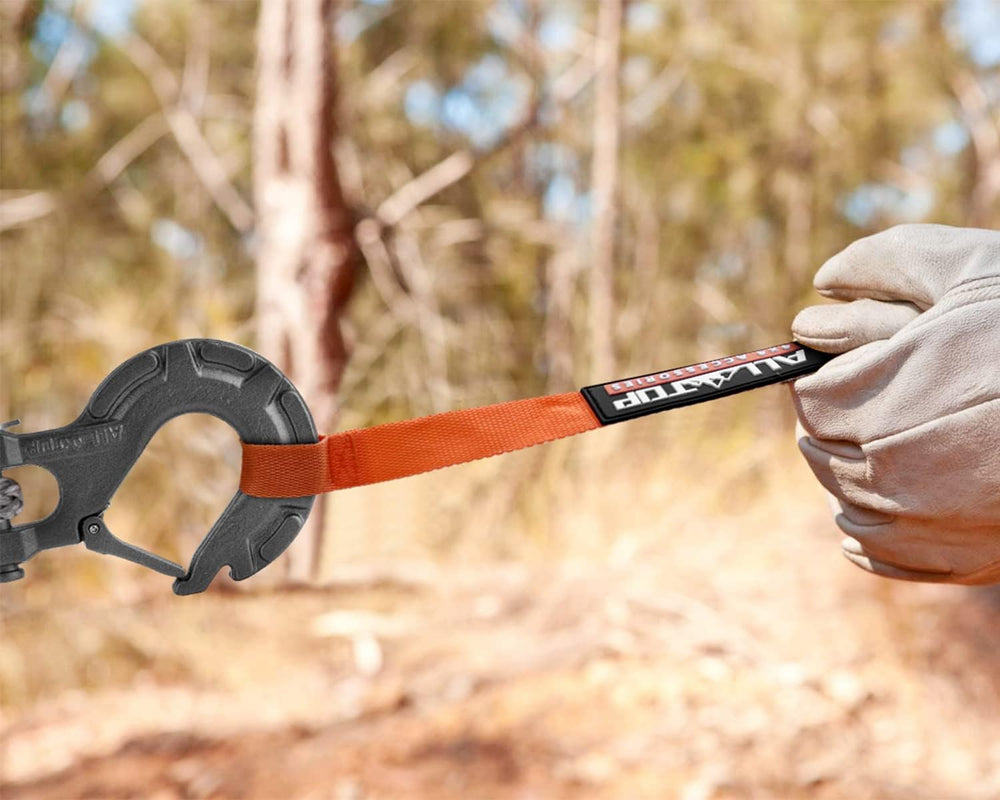 Rhino gray finish on ALL-TOP winch hook withstands tough environments.