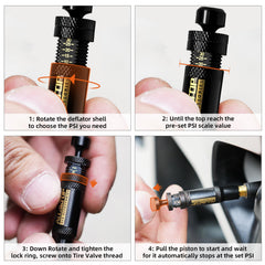 ALL-TOP tire deflator valve shell with scale, ideal for fast PSI targets