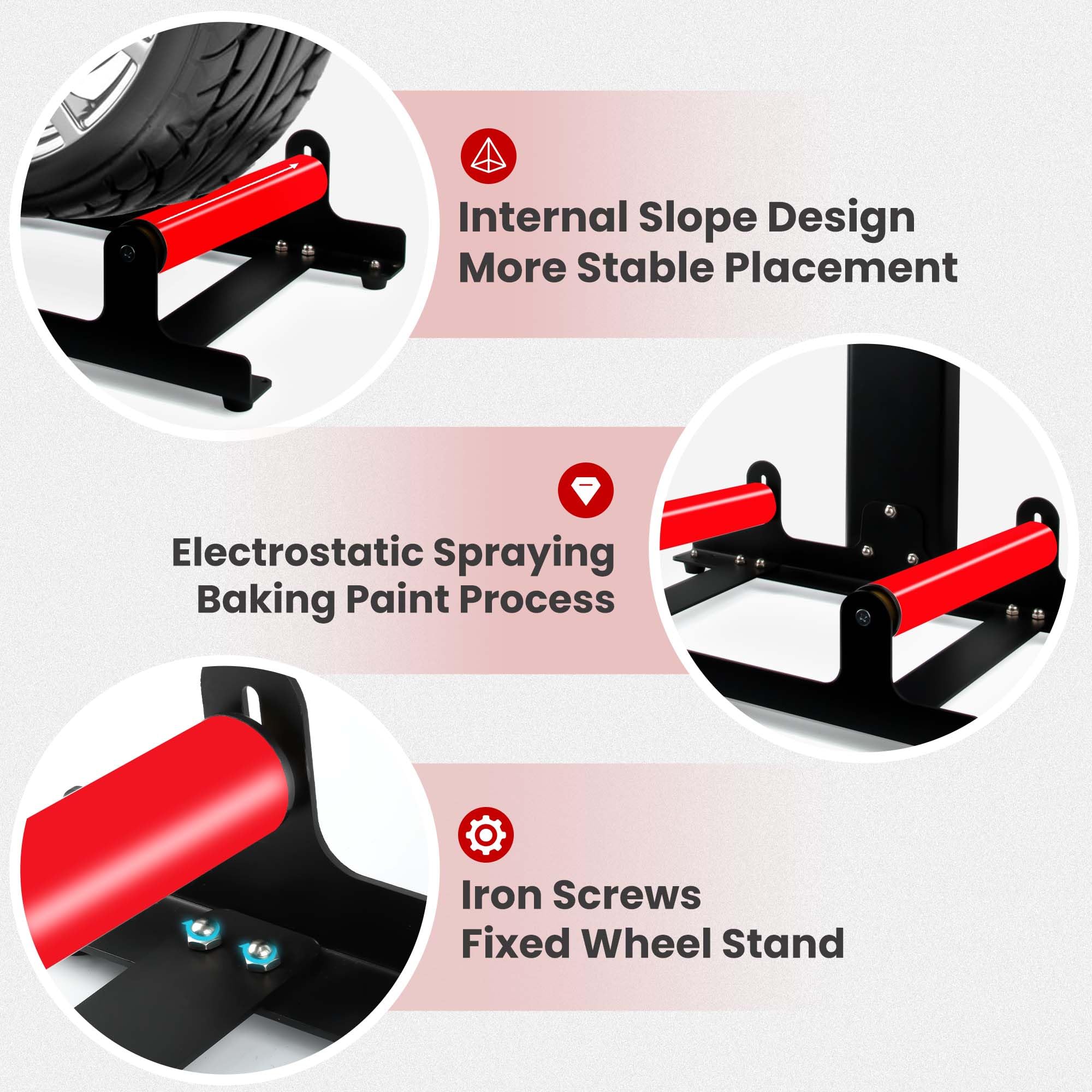 All4DETAIL stand lifts tires for comfortable, hands-free cleaning