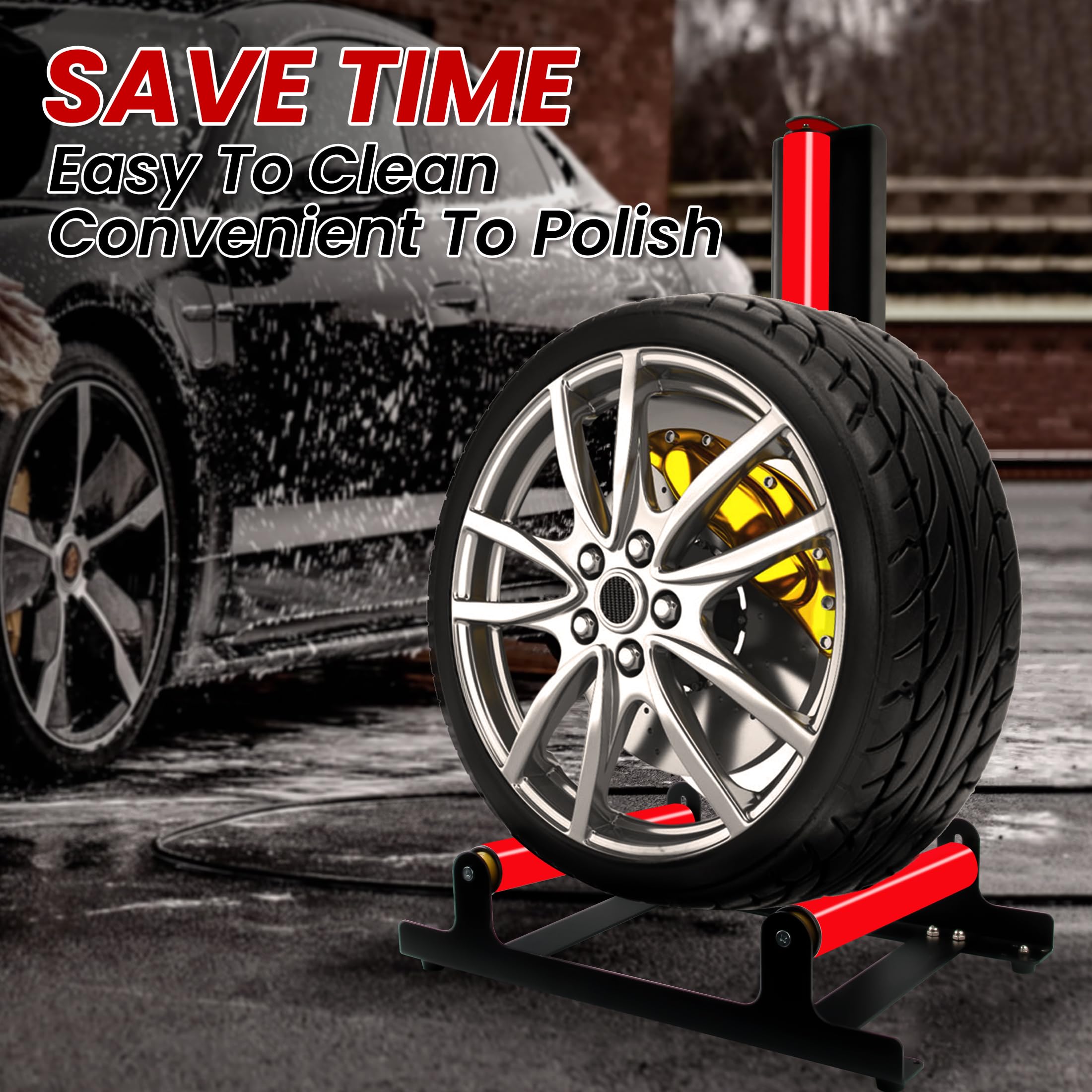 All4DETAIL stand roller system demonstrates smooth 360° rotation for cleaning