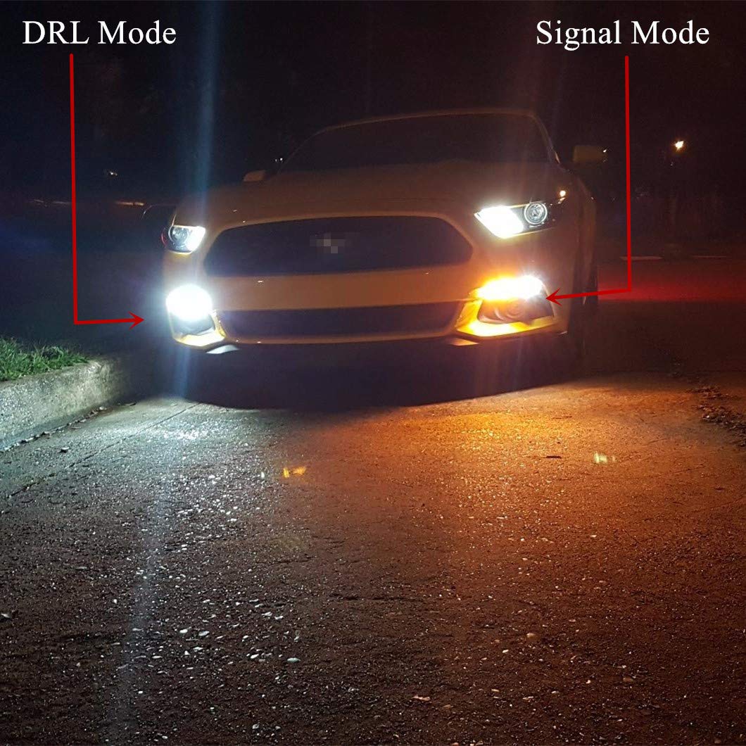 Alla Lighting T25 switchback xenon white DRL and amber signal for clear daytime.
