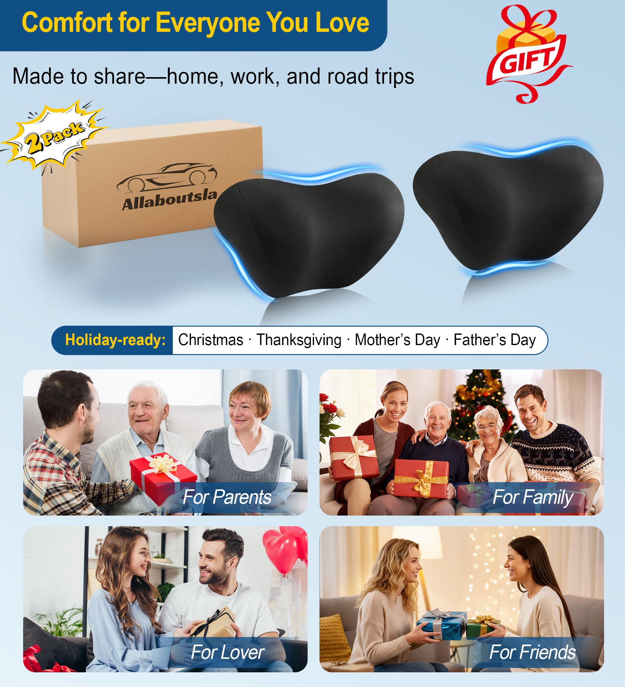 Allaboutsla dual-pack can be used at home for office or gaming chairs
