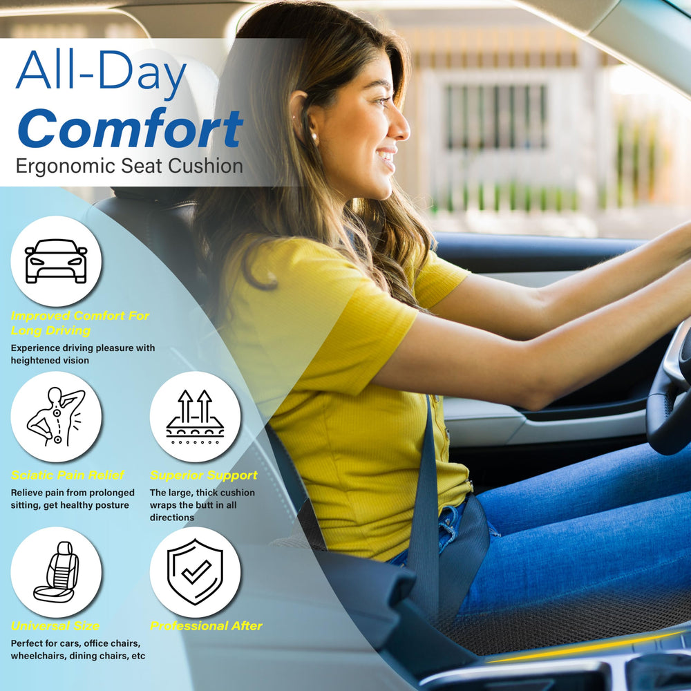 Allaboutsla car seat cushion height boost 4.5 inches improves visibility
