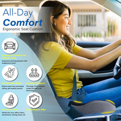 Allaboutsla cushion showcases a larger, thicker profile for broad, even support.