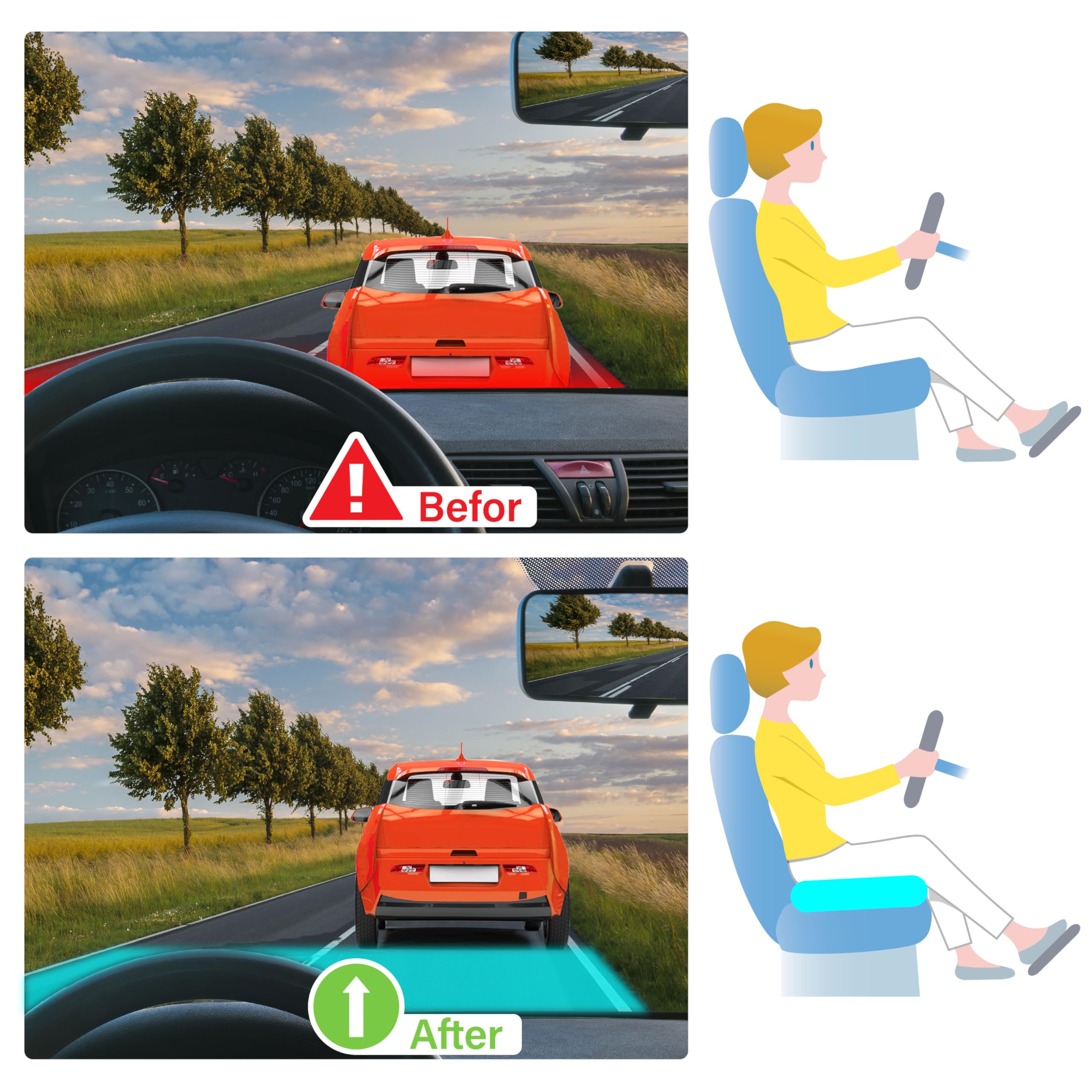 Allaboutsla car seat cushion suitable for office chair use during long workdays
