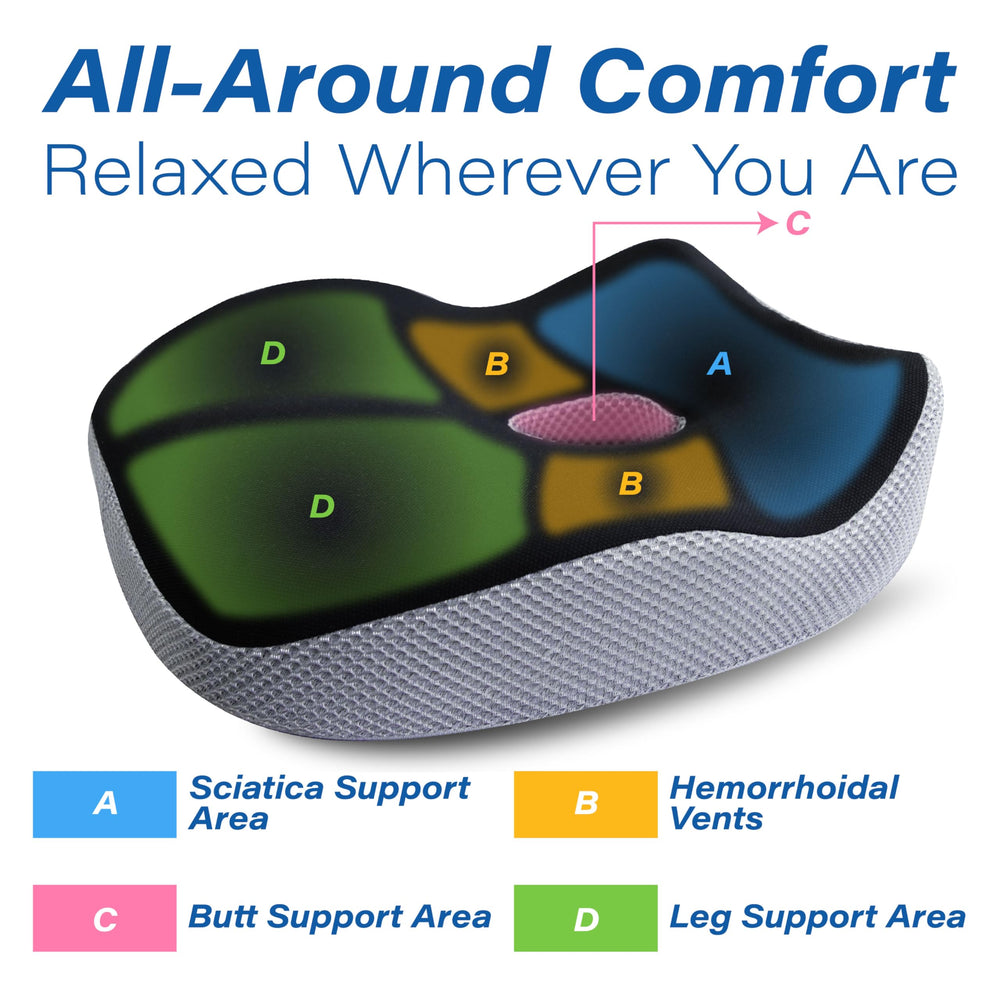 Allaboutsla height-boosting cushion helps short drivers see better and stay comfortable.