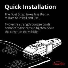 AllGuard Gust Strap wind protector kit being installed quickly on a vehicle