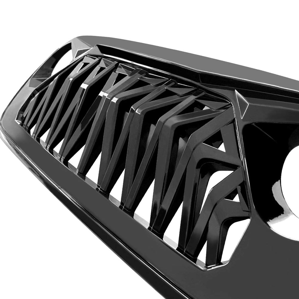 Allinoneparts close-up texture of the glossy black Shark Grille.