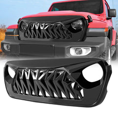 Allinoneparts Front Shark Grille on Jeep Wrangler JL enhances rugged styling.