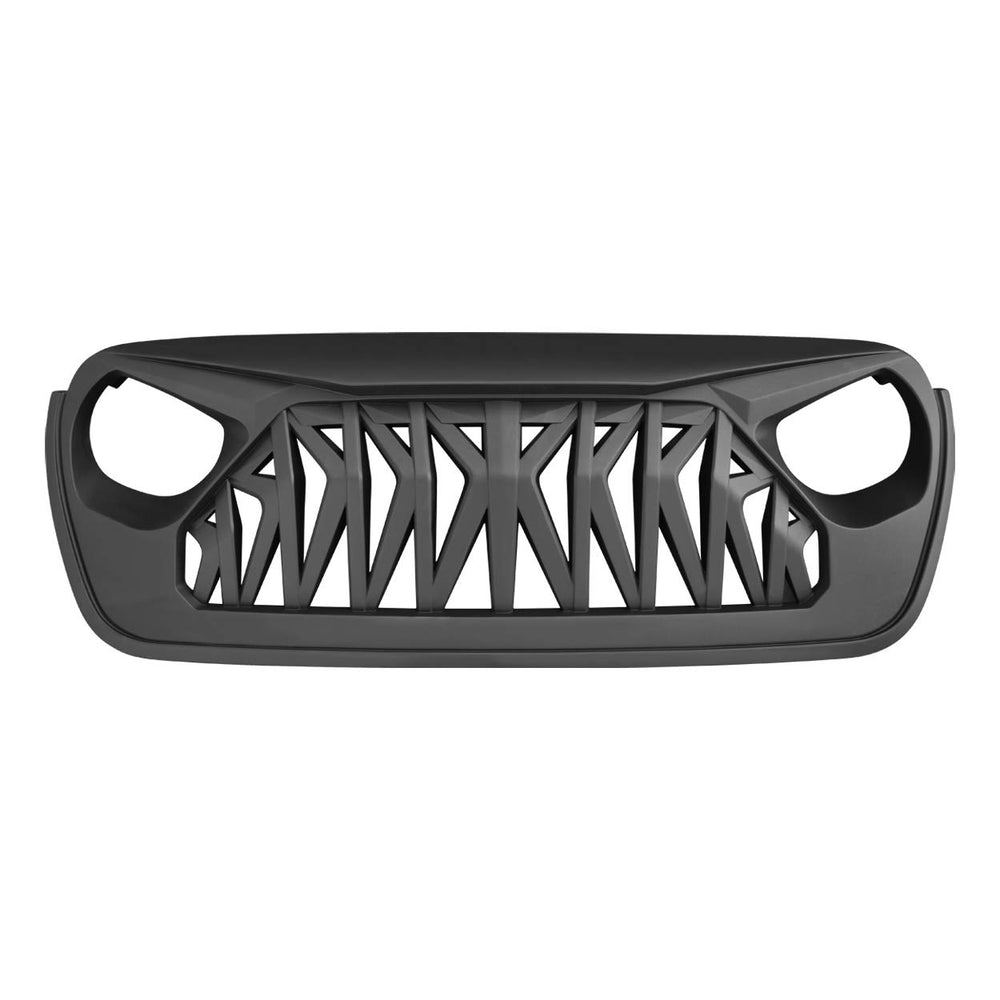 Allinoneparts shark grille side angle on Jeep Wrangler highlighting aggressive stance