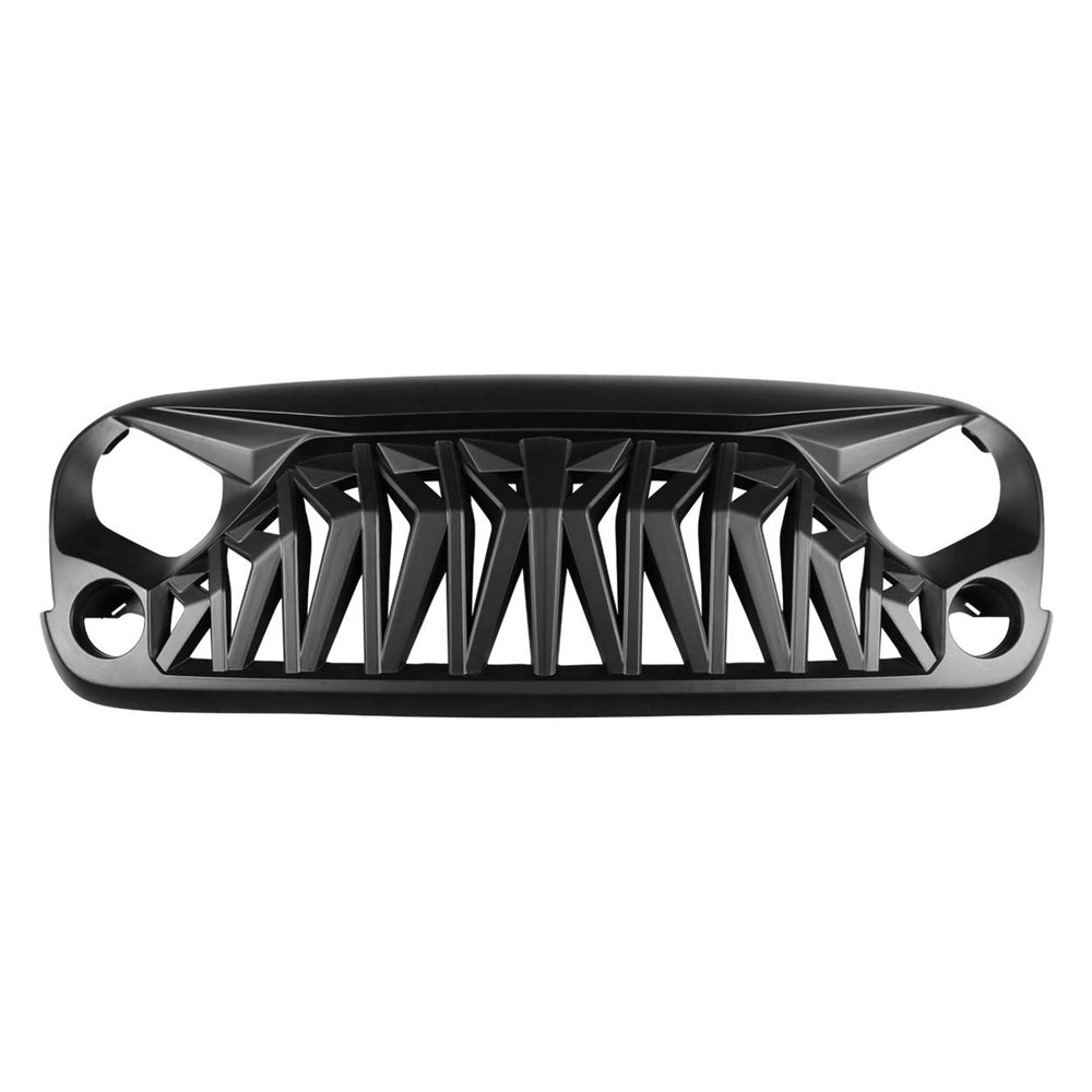 Allinoneparts matte black shark grille installation view with direct-fit mounting.
