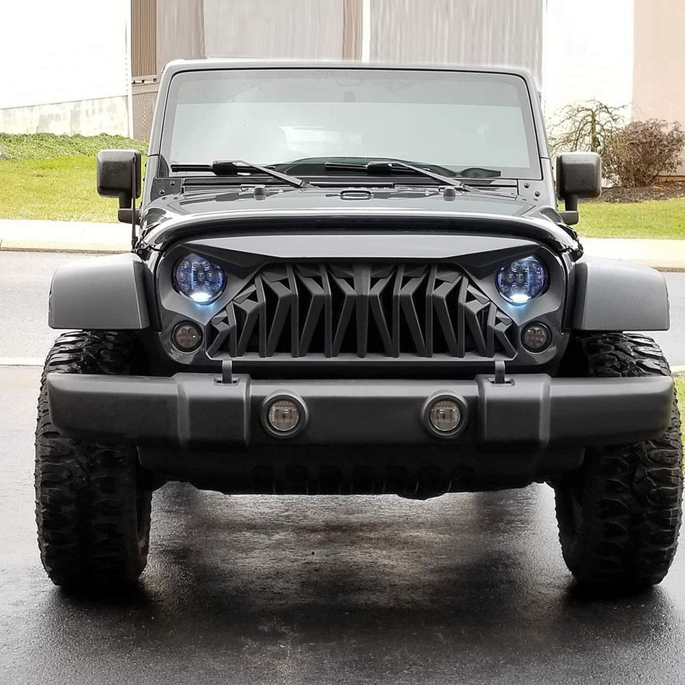 Allinoneparts matte black shark grille package contents visible.