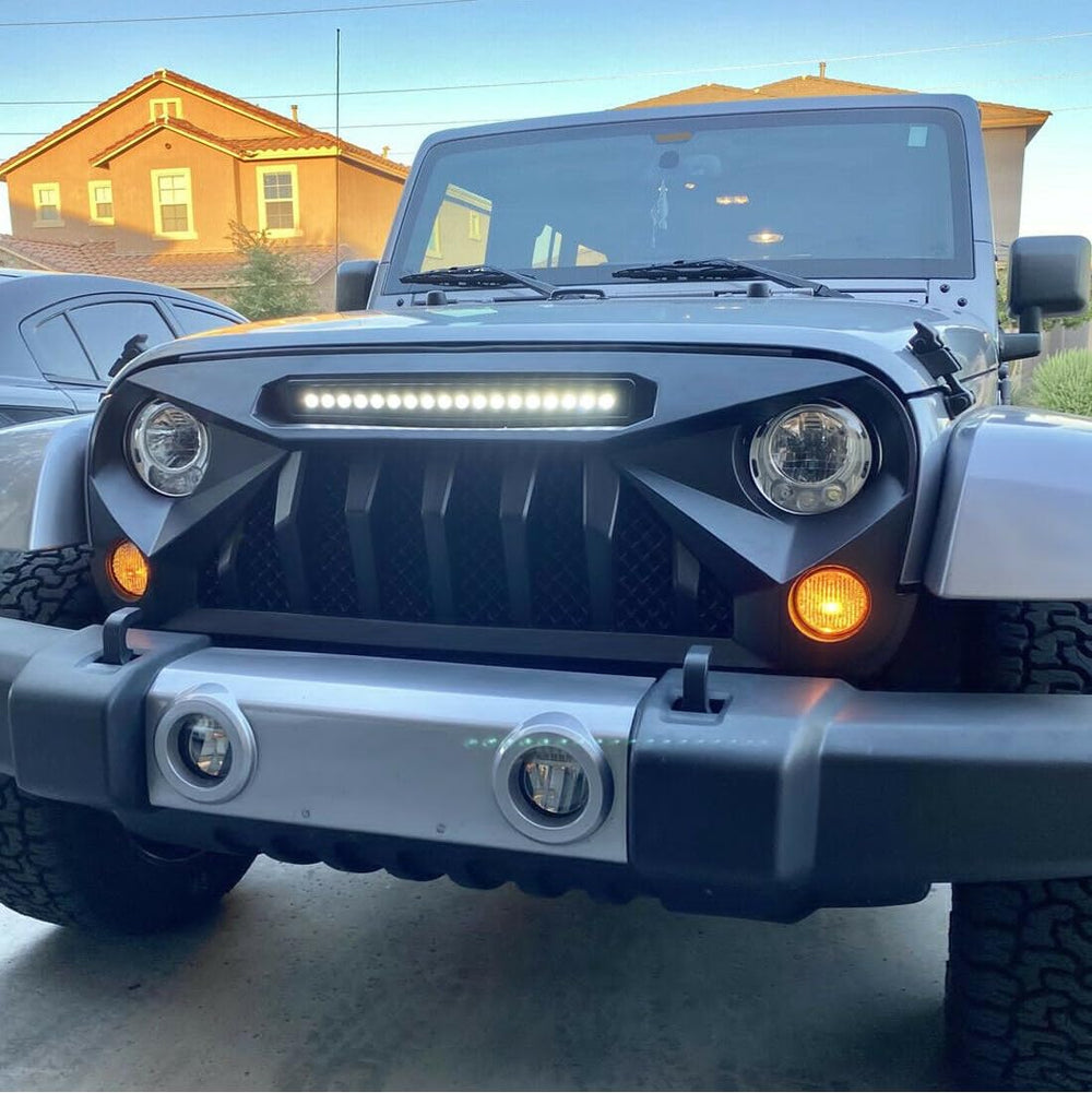 Allinoneparts front grille upgrade for Wrangler adds rugged personality