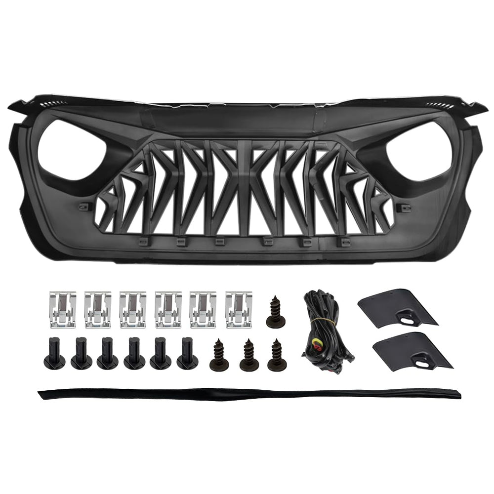 Allinoneparts shark grille package includes weather strip, screws, clips, and installation instructions.