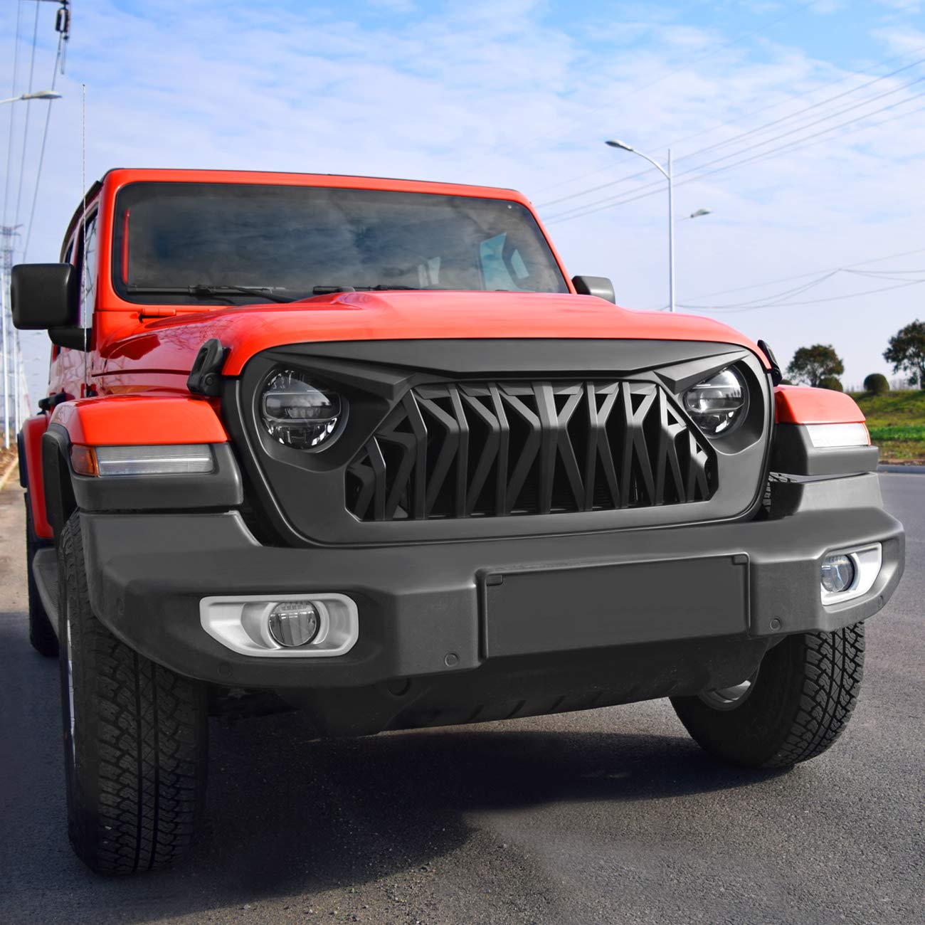 Paintable Allinoneparts shark grille for Jeep Wrangler color customization
