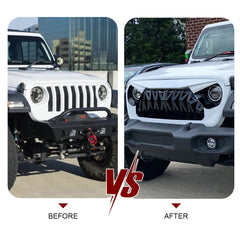 Allinoneparts white-black finish shark grille brightens the Jeep’s front end.