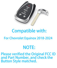 Alliskeys proximity remote for Chevrolet Equinox back view, compact and portable