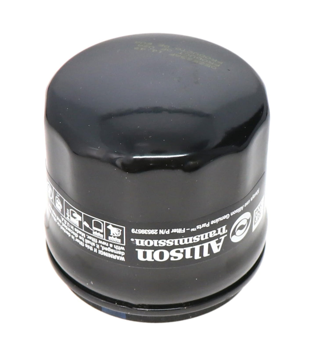 Allison Transmission filter close-up body highlights durable construction for long service life.
