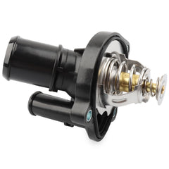 Allmotorparts thermostat housing assembly back view demonstrates durable engine component.